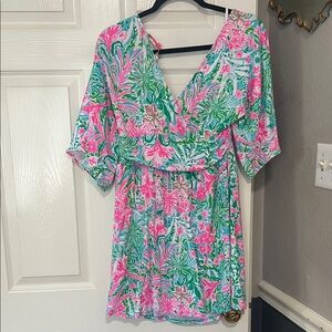 Lilly Pulitzer Pink and Green Floral Dress